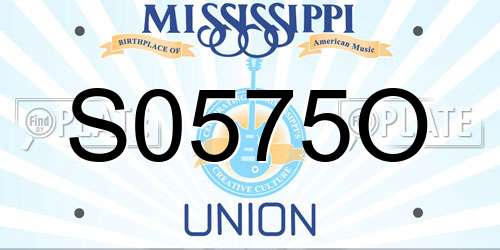 S0575O Mississippi License Plate