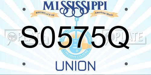 S0575Q Mississippi License Plate
