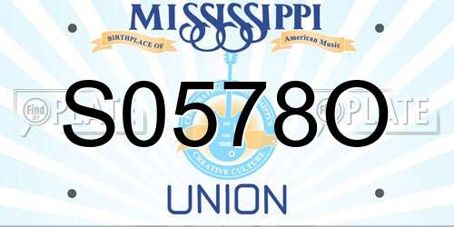 S0578O Mississippi License Plate