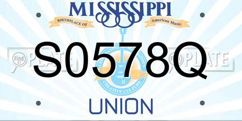 S0578Q Mississippi License Plate
