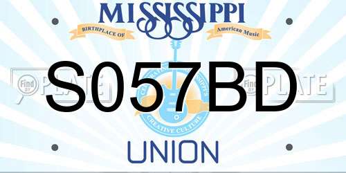 S057BD Mississippi License Plate