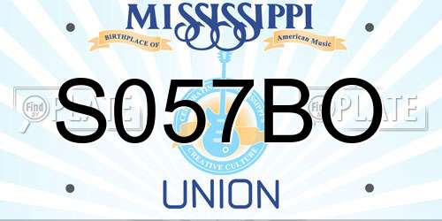 S057BO Mississippi License Plate