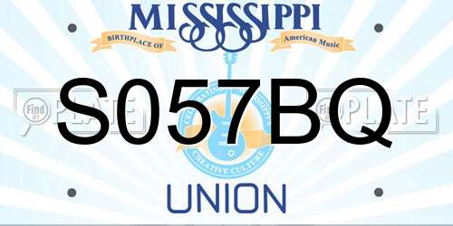 S057BQ Mississippi License Plate