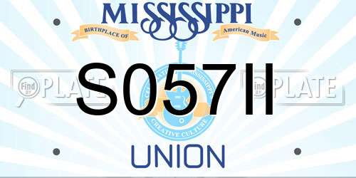 S057II Mississippi License Plate