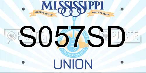 S057SD Mississippi License Plate