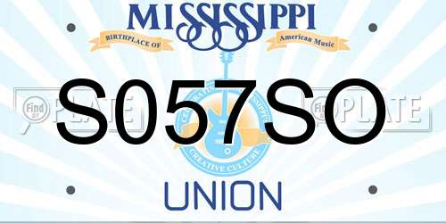 S057SO Mississippi License Plate