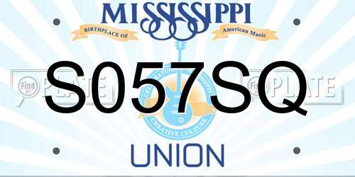 S057SQ Mississippi License Plate