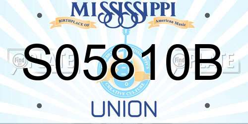 S05810B Mississippi License Plate