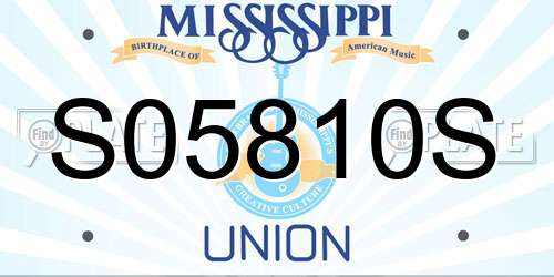S05810S Mississippi License Plate