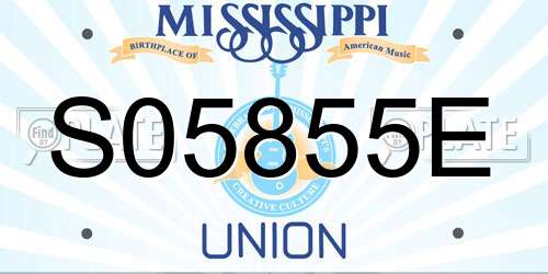 S05855E Mississippi License Plate