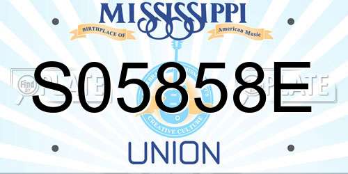 S05858E Mississippi License Plate