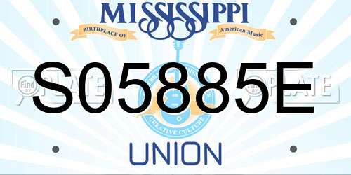 S05885E Mississippi License Plate