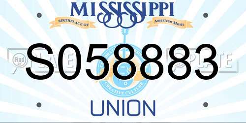 S058883 Mississippi License Plate