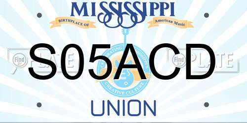 S05ACD Mississippi License Plate