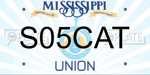 S05CAT Mississippi License Plate