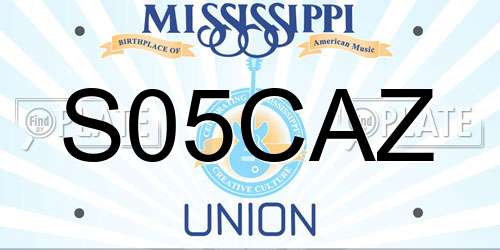 S05CAZ Mississippi License Plate