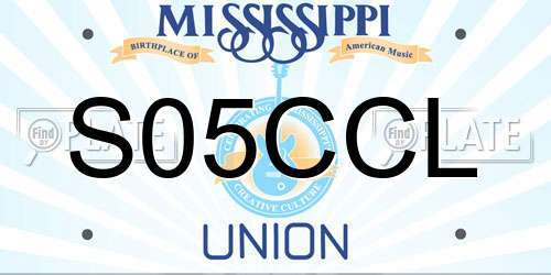 S05CCL Mississippi License Plate