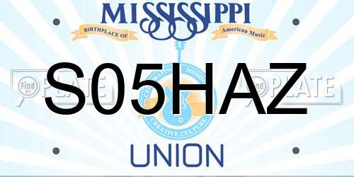 S05HAZ Mississippi License Plate