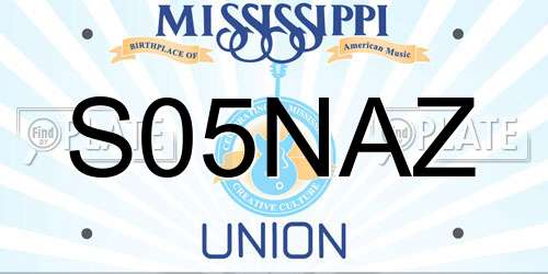 S05NAZ Mississippi License Plate