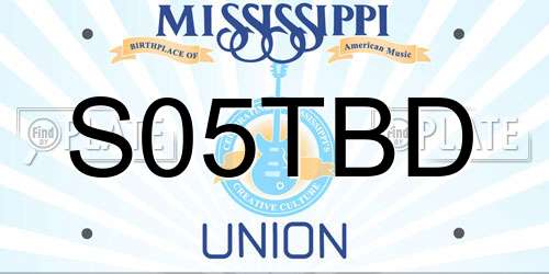 S05TBD Mississippi License Plate