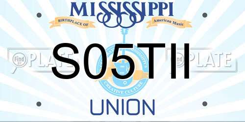 S05TII Mississippi License Plate