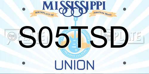 S05TSD Mississippi License Plate
