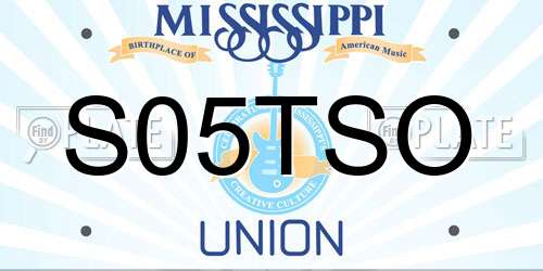 S05TSO Mississippi License Plate