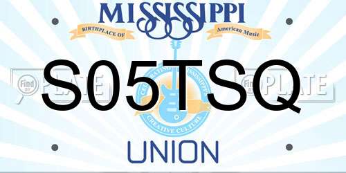 S05TSQ Mississippi License Plate