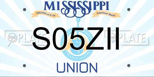S05ZII Mississippi License Plate
