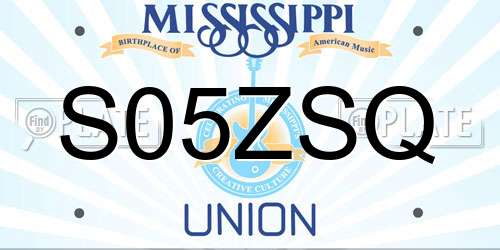 S05ZSQ Mississippi License Plate