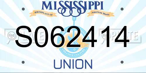 S062414 Mississippi License Plate