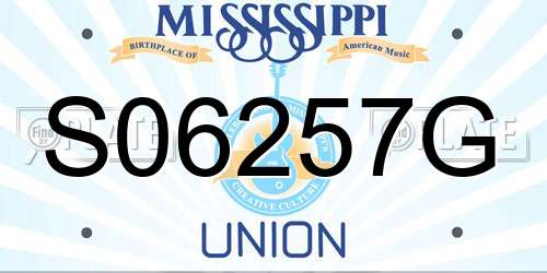 S06257G Mississippi License Plate