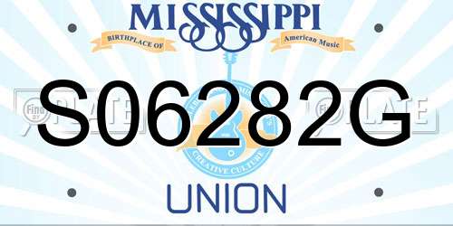 S06282G Mississippi License Plate