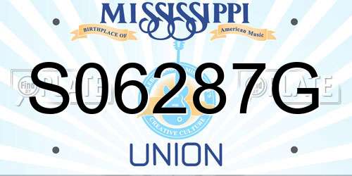 S06287G Mississippi License Plate
