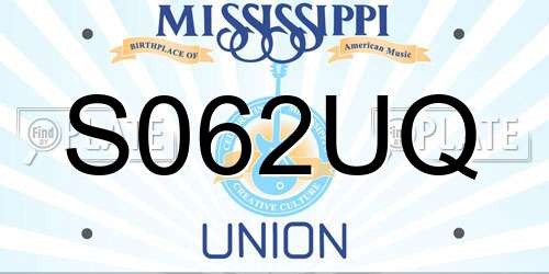 S062UQ Mississippi License Plate