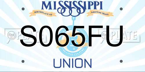 S065FU Mississippi License Plate