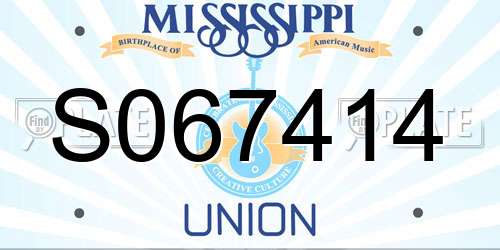 S067414 Mississippi License Plate