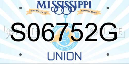 S06752G Mississippi License Plate
