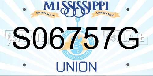 S06757G Mississippi License Plate
