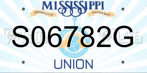 S06782G Mississippi License Plate