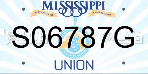S06787G Mississippi License Plate