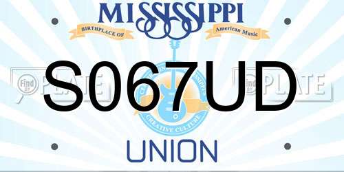 S067UD Mississippi License Plate