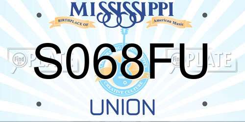 S068FU Mississippi License Plate