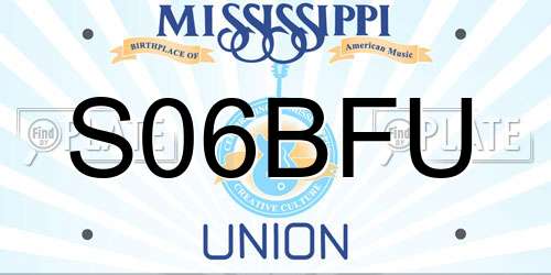 S06BFU Mississippi License Plate