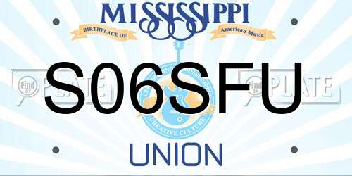 S06SFU Mississippi License Plate