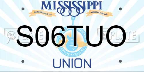 S06TUO Mississippi License Plate