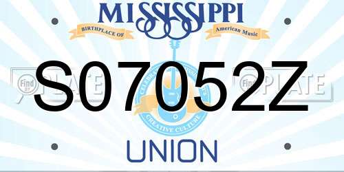 S07052Z Mississippi License Plate