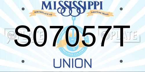 S07057T Mississippi License Plate