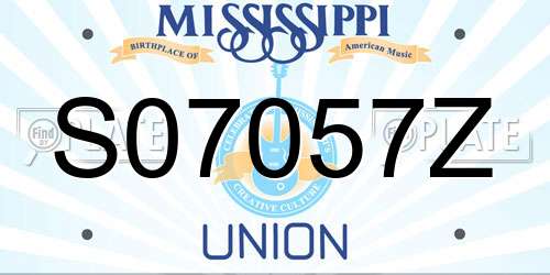 S07057Z Mississippi License Plate