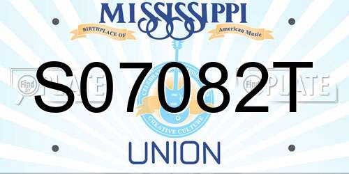 S07082T Mississippi License Plate